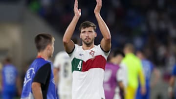 BRATISLAVA, SLOVAKIA - 2023/09/08: Ruben Dias of Portugal seen in action during the European Championship 2024-Qualifying round Match between Slovakia and Portugal at Narodny Futbalovy Stadion (Bratislava). Final score; Slovakia 0:1 Portugal. (Photo by Grzegorz Wajda/SOPA Images/LightRocket via Getty Images)
