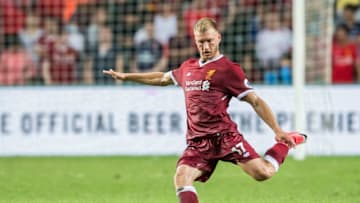 HONG KONG, HONG KONG - JULY 22: Liverpool FC defender Ragnar Klavan in action during the Premier League Asia Trophy match between Liverpool FC and Leicester City FC at Hong Kong Stadium on July 22 2017, in Hong Kong, Hong Kong. (Photo by Victor Fraile/Getty Images)