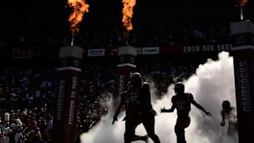 COLUMBIA, SC - OCTOBER 06: The South Carolina Gamecocks take the field for their football game against the Missouri Tigers at Williams-Brice Stadium on October 6, 2018 in Columbia, South Carolina. (Photo by Mike Comer/Getty Images)