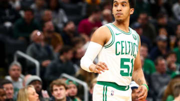 BOSTON, MA - NOVEMBER 25: Tremont Waters #51 of the Boston Celtics looks on during a game against the Sacramento Kings at TD Garden on November 25, 2019 in Boston, Massachusetts. NOTE TO USER: User expressly acknowledges and agrees that, by downloading and or using this photograph, User is consenting to the terms and conditions of the Getty Images License Agreement. (Photo by Adam Glanzman/Getty Images)