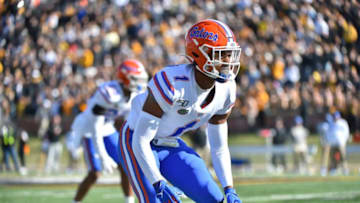 COLUMBIA, MISSOURI - NOVEMBER 16: Defensive back CJ Henderson #1 of the Florida Gators in action against the Missouri Tigers at Faurot Field/Memorial Stadium on November 16, 2019 in Columbia, Missouri.
