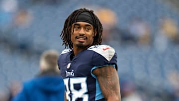 Marcus Johnson #88 of the Tennessee Titans (Photo by Wesley Hitt/Getty Images)