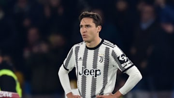 NAPLES, ITALY - JANUARY 13: Federico Chiesa of Juventus looks on during the Serie A match between SSC Napoli and Juventus at Stadio Diego Armando Maradona on January 13, 2023 in Naples, . (Photo by Giuseppe Bellini/Getty Images)