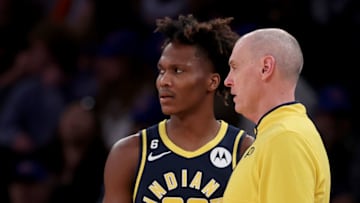 Bennedict Mathurin, Indiana Pacers and Rick Carlisle, Head Coach of the Indiana Pacers (Photo by Elsa/Getty Images)