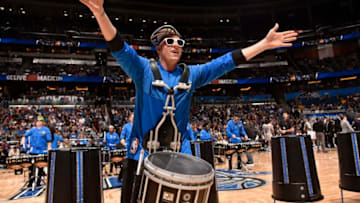 ORLANDO, FL - MARCH 3: The Orlando Magic drum core is seen during the game against the Miami Heat on March 3, 2017 at the Amway Center in Orlando, Florida. NOTE TO USER: User expressly acknowledges and agrees that, by downloading and or using this Photograph, user is consenting to the terms and conditions of the Getty Images License Agreement. Mandatory Copyright Notice: Copyright 2017 NBAE (Photo by Gary Bassing/NBAE via Getty Images)