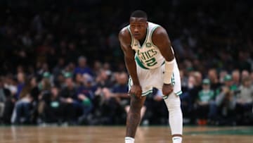 BOSTON, MASSACHUSETTS - JANUARY 23: Terry Rozier #12 of the Boston Celtics looks on during the game against the Cleveland Cavaliers at TD Garden on January 23, 2019 in Boston, Massachusetts. NOTE TO USER: User expressly acknowledges and agrees that, by downloading and or using this photograph, User is consenting to the terms and conditions of the Getty Images License Agreement. (Photo by Maddie Meyer/Getty Images)