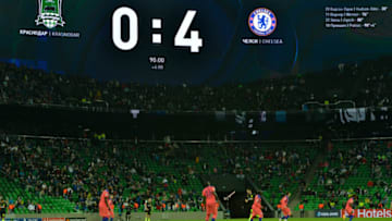 General view of Krasnodar Stadium, UEFA Champions League, Krasnodar and Chelsea FC (Photo by MB Media/Getty Images)