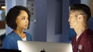 CHICAGO MED -- "Forever Hold Your Peace" Episode 421 -- Pictured: (l-r) Yaya DaCosta as April Sexton, Brian Tee as Dr. Ethan Choi -- (Photo by: Elizabeth Sisson/NBC)