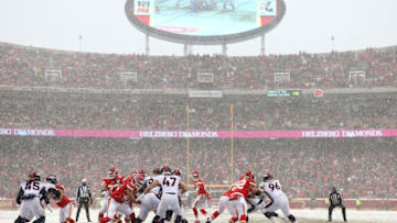 KANSAS CITY, MISSOURI - DECEMBER 15: A general view during the game between the Denver Broncos and the Kansas City Chiefs at Arrowhead Stadium on December 15, 2019 in Kansas City, Missouri. (Photo by Jamie Squire/Getty Images)
