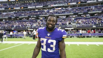 Yahoo NFL: MINNEAPOLIS, MN - SEPTEMBER 22: Dalvin Cook #33 of the Minnesota Vikings takes the field after the game against the Oakland Raiders at U.S. Bank Stadium on September 22, 2019 in Minneapolis, Minnesota. The Vikings defeated the Raiders 34-14. (Photo by Stephen Maturen/Getty Images)