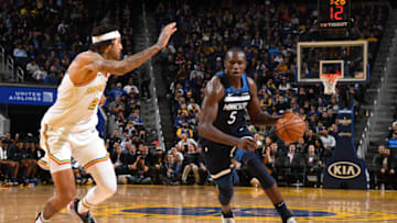 SAN FRANCISCO, CA - DECEMBER 23: Gorgui Dieng #5 of the Minnesota Timberwolves drives to the basket against the Golden State Warriors. Copyright 2019 NBAE (Photo by Noah Graham/NBAE via Getty Images)
