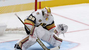 Laurent Brossoit of the Vegas Golden Knights. (Photo by Tom Pennington/Getty Images)