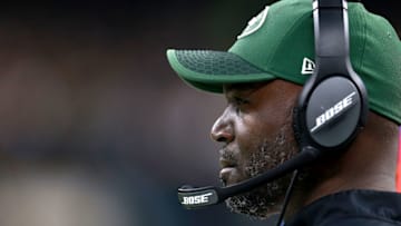 NEW ORLEANS, LA - DECEMBER 17: Head coach Todd Bowles of the New York Jets looks on during a NFL game against the New Orleans Saints at the Mercedes-Benz Superdome on December 17, 2017 in New Orleans, Louisiana. (Photo by Sean Gardner/Getty Images)