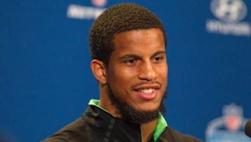 Feb 27, 2016; Indianapolis, IN, USA; Duke Defensive back Jeremy Cash speaks to the media during the 2016 NFL Scouting Combine at Lucas Oil Stadium. Mandatory Credit: Trevor Ruszkowski-USA TODAY Sports