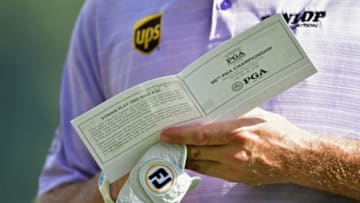SPRINGFIELD, NJ - JULY 28: Lee Westwood of England looks at his scorecard on the 15th hole during the first round of the 2016 PGA Championship at Baltusrol Golf Club on July 28, 2016 in Springfield, New Jersey. (Photo by Stuart Franklin/Getty Images)
