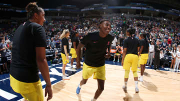 MINNEAPOLIS, MN - AUGUST 12: Forward Natasha Howard #6 of the Seattle Storm makes her entrance before the game against the Minnesota Lynx makes her entrance before the game against the Minnesota Lynx on August 12, 2018 at Target Center in Minneapolis, Minnesota. NOTE TO USER: User expressly acknowledges and agrees that, by downloading and or using this Photograph, user is consenting to the terms and conditions of the Getty Images License Agreement. Mandatory Copyright Notice: Copyright 2018 NBAE (Photo by David Sherman/NBAE via Getty Images)