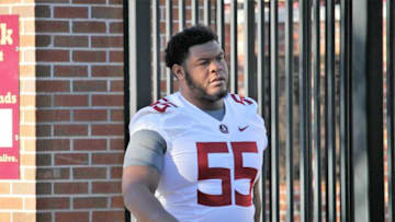 Offensive guard Dontae Lucas at FSU football practice on March 6, 2019.Img 0857