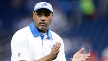 Oct 11, 2015; Detroit, MI, USA; Detroit Lions defensive coordinator Teryl Austin claps his hands before the game against the Arizona Cardinals at Ford Field. Cardinals win 42-17. Mandatory Credit: Raj Mehta-USA TODAY Sports