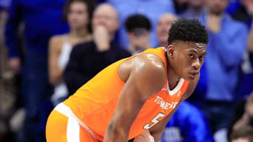 LEXINGTON, KENTUCKY - FEBRUARY 16: Admiral Schofield #5 of the Tennessee Volunteers stands by the bench after fouling out in the game against the Kentucky Wildcats at Rupp Arena on February 16, 2019 in Lexington, Kentucky. (Photo by Andy Lyons/Getty Images)