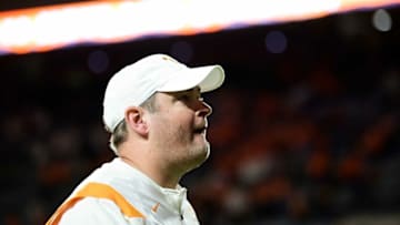 Tennessee Head Coach Josh Heupel walks off the field after losing to Ole Miss 31-26 at Neyland Stadium in Knoxville, Tenn. on Saturday, Oct. 16, 2021.Kns Tennessee Ole Miss Football