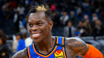JANUARY 22: Dennis Schroder #17 of the OKC Thunder smiles during the game (Photo by Zach Beeker/NBAE via Getty Images)