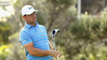 HONOLULU, HI - JANUARY 10: Gary Woodland of the United States watches a shot during the pro-am tournament prior to the Sony Open In Hawaii at Waialae Country Club on January 10, 2018 in Honolulu, Hawaii. (Photo by Gregory Shamus/Getty Images)