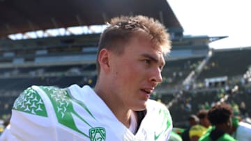Did Bo Nix take a shot at Auburn football fans after the Oregon spring game? (Photo by Abbie Parr/Getty Images)