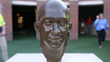 OXFORD, MISSISSIPPI - OCTOBER 05: A statue of Chucky Mullins is pictured before a game between the Mississippi Rebels and the Vanderbilt Commodores at Vaught-Hemingway Stadium on October 05, 2019 in Oxford, Mississippi. (Photo by Jonathan Bachman/Getty Images)
