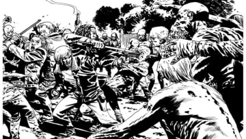 Coloring page from THE WALKING DEAD Coloring BookAuthor: Robert KirkmanIllustrator: Charlie AdlardPhoto from: The Skybound Shop