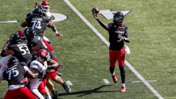 Cincinnati Bearcats quarterback Emory Jones during game against the Oklahoma Sooners at Nippert Stadium.
