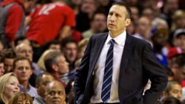 Nov 4, 2014; Portland, OR, USA; Cleveland Cavaliers head coach David Blatt watches during the second quarter against the Portland Trail Blazers at the Moda Center. Mandatory Credit: Craig Mitchelldyer-USA TODAY Sports