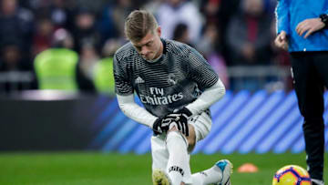 MADRID, SPAIN - JANUARY 6: Toni Kroos of Real Madrid during the La Liga Santander match between Real Madrid v Real Sociedad at the Santiago Bernabeu on January 6, 2019 in Madrid Spain (Photo by David S. Bustamante/Soccrates/Getty Images)
