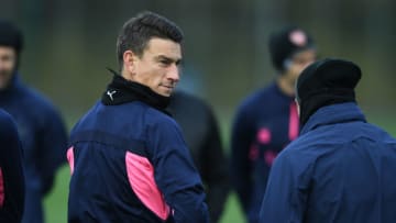 ST ALBANS, ENGLAND - DECEMBER 12: Laurent Koscielny of Arsenal looks on during a training session at London Colney on December 12, 2018 in St Albans, England. (Photo by Stuart MacFarlane/Arsenal FC via Getty Images)