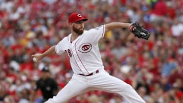 Jul 15, 2016; Cincinnati, OH, USA; Cincinnati Reds starting pitcher Anthony DeSclafani throws against the Milwaukee Brewers during the second inning at Great American Ball Park. Mandatory Credit: David Kohl-USA TODAY Sports
