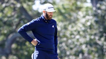 MAMARONECK, NEW YORK - SEPTEMBER 20: Dustin Johnson of the United States looks on from the first green during the final round of the 120th U.S. Open Championship on September 20, 2020 at Winged Foot Golf Club in Mamaroneck, New York. (Photo by Jamie Squire/Getty Images)