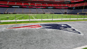 HOUSTON, TX - JANUARY 31: A general view of the New England Patriots sideline inside NRG Stadium on January 31, 2017, in Houston, Texas. (Photo by Rich Graessle/Icon Sportswire via Getty Images)