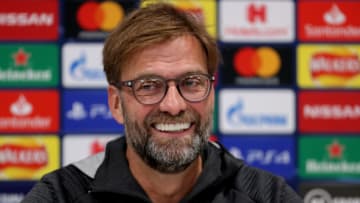 Liverpool manager Jurgen Klopp during the press conference at Anfield, Liverpool. (Photo by Richard Sellers/PA Images via Getty Images)