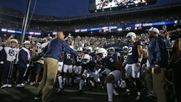 STATE COLLEGE, PA - SEPTEMBER 16: James Franklin and the Penn State Nittany Lions prepare to take the field against the Georgia State Panthers at Beaver Stadium on September 16, 2017 in State College, Pennsylvania. (Photo by Justin K. Aller/Getty Images)
