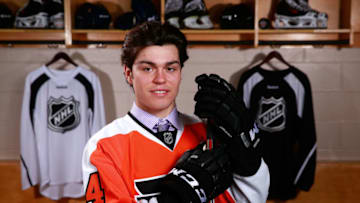 PHILADELPHIA, PA - JUNE 28: Mark Friedman, 86th overall pick of the Philadelphia Flyers, poses for a portrait during the 2014 NHL Entry Draft at Wells Fargo Center on June 28, 2014 in Philadelphia, Pennsylvania. (Photo by Jeff Vinnick/NHLI via Getty Images)