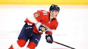 Oct 20, 2016; Sunrise, FL, USA; Florida Panthers center Jonathan Marchessault (81) skates before a game against the Washington Capitals at BB&T Center. Mandatory Credit: Robert Mayer-USA TODAY Sports