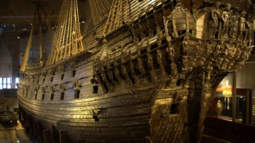 The Vasa shipwreck displayed in Sweden's Vasa Museum.
