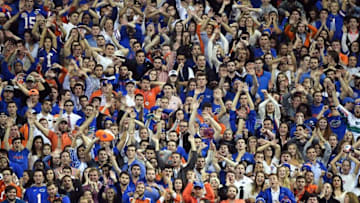 Dec 3, 2016; Atlanta, GA, USA; View of Florida Gators fans during the first quarter of the SEC Championship college football game against the Alabama Crimson Tide at Georgia Dome. Mandatory Credit: John David Mercer-USA TODAY Sports