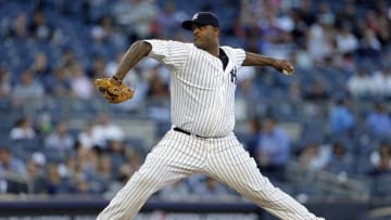 Jun 10, 2016; Bronx, NY, USA; New York Yankees starting pitcher CC Sabathia (52) pitches against the Detroit Tigers during the first inning at Yankee Stadium. Mandatory Credit: Adam Hunger-USA TODAY Sports