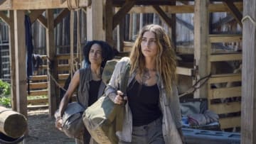 Lauren Ridloff as Connie, Nadia Hilker as Magna - The Walking Dead _ Season 9, Episode 8 - Photo Credit: Gene Page/AMC