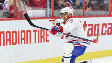OTTAWA, ON - FEBRUARY 22: Max Domi #13 of the Montreal Canadiens celebrates his first period goal and second of the game against the Ottawa Senators at Canadian Tire Centre on February 22, 2020 in Ottawa, Ontario, Canada. (Photo by Jana Chytilova/Freestyle Photography/Getty Images)