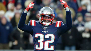 FOXBOROUGH, MASSACHUSETTS - DECEMBER 08: Devin McCourty #32 of the New England Patriots reacts during the second half against the Kansas City Chiefs in the game at Gillette Stadium on December 08, 2019 in Foxborough, Massachusetts. (Photo by Kathryn Riley/Getty Images)