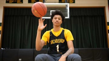 Bucks County Courier Times/Intelligencer boys basketball player of the year Jalil Bethea, an Archbishop Wood junior, poses for a portrait at Archbishop Wood High School on Monday, March 27, 2023.