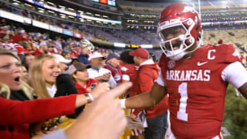 KJ Jefferson, Arkansas football (Photo by Jonathan Bachman/Getty Images)