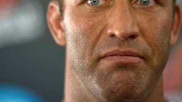 US MMA-UFC fighter Stephan Bonnar talks with journalists at the end of a training session in Lapa, Rio de Janeiro, on October 10, 2012. Bonnar will fight against Brazilian Anderson Silva on October 13. AFP PHOTO/Christophe Simon (Photo credit should read CHRISTOPHE SIMON/AFP/GettyImages)