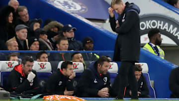 LONDON, ENGLAND - DECEMBER 19: Eddie Howe, Manager of AFC Bournemouth reacts during the Carabao Cup Quarter Final match between Chelsea and AFC Bournemouth at Stamford Bridge on December 19, 2018 in London, United Kingdom. (Photo by Christopher Lee/Getty Images)